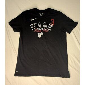 Nike DWAYNE WADE Dri Fit Miami Heat Tee Shirt Men’s Large